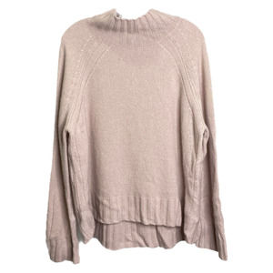 360 Cashmere Women Sweater Pink Knit Mock Neck 100% Cashmere Pullover M‎ $360